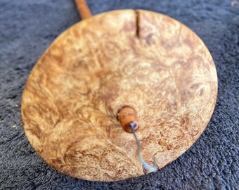 0.96 oz. Maple Burl Drop Spindle Top Whorl 2984