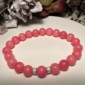 Rhodochrosite 8mm Bracelet SelfLove Healing Inner Child Trauma Abuse Compassion image 3