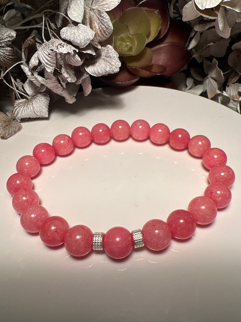 Rhodochrosite 8mm Bracelet SelfLove Healing Inner Child Trauma Abuse Compassion image 3