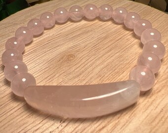 8mm Natural Rose Quartz  Healing Nature Mother Earth bracelet , encourages clarity of thought, heart and mind