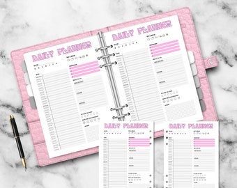 A5 and US Letter Planner Inserts | Meal, Water Intake, Mood Tracker and Hourly Planner | Digital Download | Printable Daily Planner