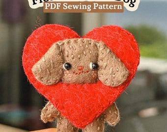 Modello di cucito PDF per Fiona, il cane in feltro / Adatto ai principianti / Download digitale