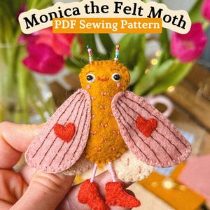 Monica the Felt Moth Sewing Pattern | Hand-Sewn Plush Toy (PDF Download)