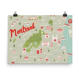 Montreal Illustrierte Karte | Kanada Karte Poster | Montreal Karte Druck | Montreal Geschenk | Umzugsgeschenk | Montreal Illustration