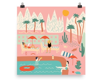 Palm Springs Poster | California Illustration | Palm Springs Wall Art | Palm Springs Gift | California Décor | California Artwork