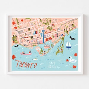 Toronto Map Art | Illustrated City Map | Toronto Poster | Moving Gift | Toronto Décor | City Map Print | Toronto Gift | Canadian City Print