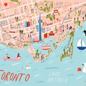 | d’art cartographique de Toronto Carte illustrée de la ville | | d’affiches de Toronto | de cadeaux de déménagement | de décoration de Toronto Carte de la ville Imprimer | |-cadeaux de Toronto Canadian City Print