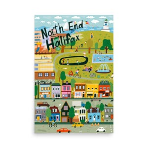 North End Halifax Illustration Poster Art Print