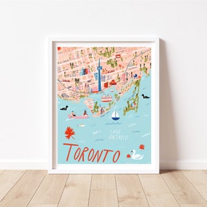 Toronto Map Art | Illustrated City Map | Toronto Poster | Moving Gift | Toronto Décor | City Map Print | Toronto Gift | Canadian City Print