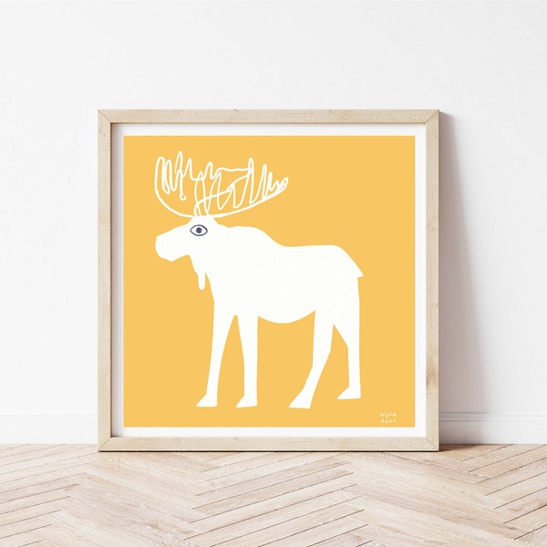 Moose Wall Art Etsy