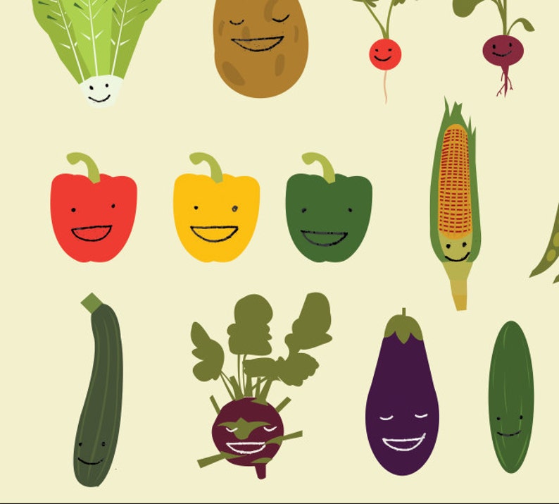 Vegetables Print Kitchen Wall Art | Etsy