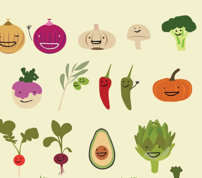 Vegetables Print Kitchen Wall Art | Etsy