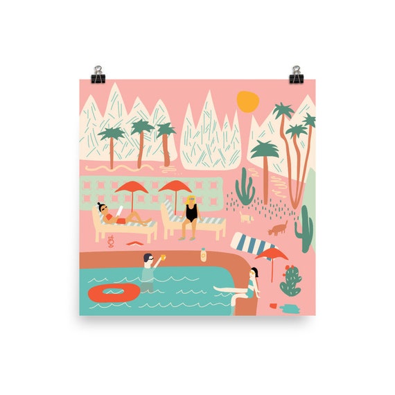Palm Springs Poster | California Illustration | Palm Springs Wall Art | Palm Springs Gift | California Décor | California Artwork