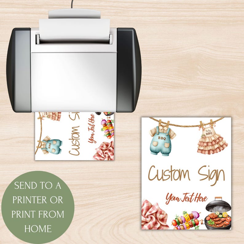 Backyard BBQ Gender Reveal Custom Sign Editable Grilling Gender Reveal ...