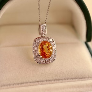 Natural Citrine pendant/Sterling 925Silver 18KGold-Plated Citrine pendant/Citrine pendant gold/November birthstone gift/gift for mum