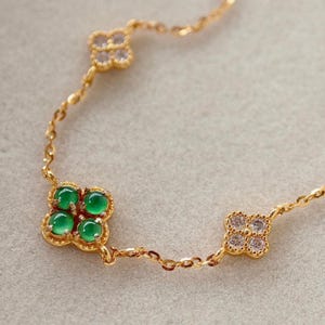 Jade clover bracelet - Etsy 日本