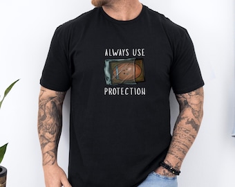 MTG Always Use Protection shirt, unisex Magic the Gathering tee, EDH Commander tshirt, MTG Father's Day gift, gamer shirt for him, funny mtg