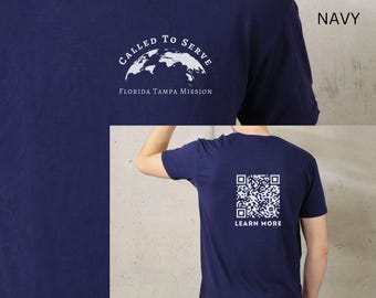 Camiseta de misión personalizada con código QR del sitio web de LDS, camiseta de misionero LDS, camiseta LDS para misioneros, regalo de misión personalizado LDS, camiseta de misión