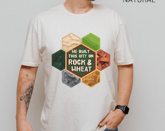 Settlers of Catan Shirt, Board game shirt, Catan rock and wheat shirt, funny catan shirt, catan board, game night shirt, Catan game apparel
