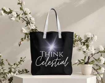 Bolso de mano negro LDS Think Celestial, bolso de mano de la conferencia general LDS, bolso de mano mormón, bolso de mano del profeta LDS, bolso LDS para la sociedad de socorro, bolso LDS