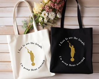 Bolsa de mano LDS 'Me encanta ver el templo' - doble cara, bolsa de mano del templo LDS, bolsa de mano de la Primaria LDS, corista de la Primaria LDS, pianista de la Primaria LDS