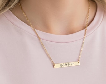 Collar con barra «Camina conmigo» SUD, collar de acero inoxidable con el tema de la juventud SUD 2026, regalo de Navidad para mujeres jóvenes SUD, joyería SUD para jóvenes
