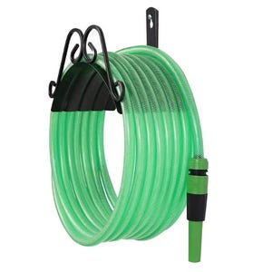 Garden Hose Hanger Duty Metal Hose Holder Easily Holds 125 3/4’’ Hose Deluxe Wall Mount BLack Hose Hanger