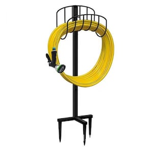 Garden Hose Holder Freestanding SM4UUS Water Hose Holder Hose Hanger Heavy Duty Metal Hose Stand Holds 120 feet Hose Reel Hose Storage Rack