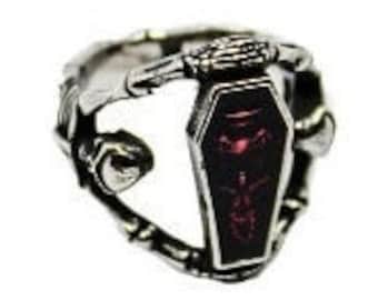 Skelett Ring - Sarg Ring - Gothic Ring - Gothic Ring - Vampir Ring - Stahl Ring