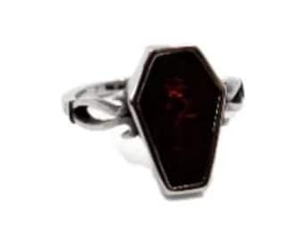 Sarg Ring - Gothic Ring - Goth Ring - Stahl Ring