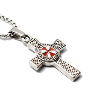 Kreuz Halskette - Templar Halskette - Christliche Halskette - Biker Halskette - Knight Templar