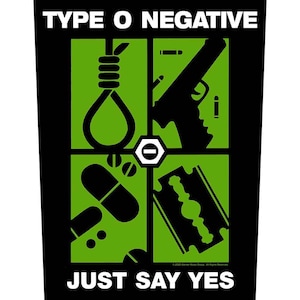 Type O Negative - Type O Negative Back Patch - just say yes - Just say yes Back Patch - Goth Metal Back Patch - RockoffTrade