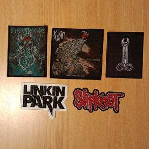 patches - Lot of 5 Nu Metal Patches - Metal Patches - Tool - Slipknot - Linkin Park - Disturbed