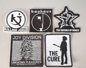Vintage Goth Patches - Lot Goth Patches - Killing Joke - Bauhaus - Sisters of Mercy - Joy Division