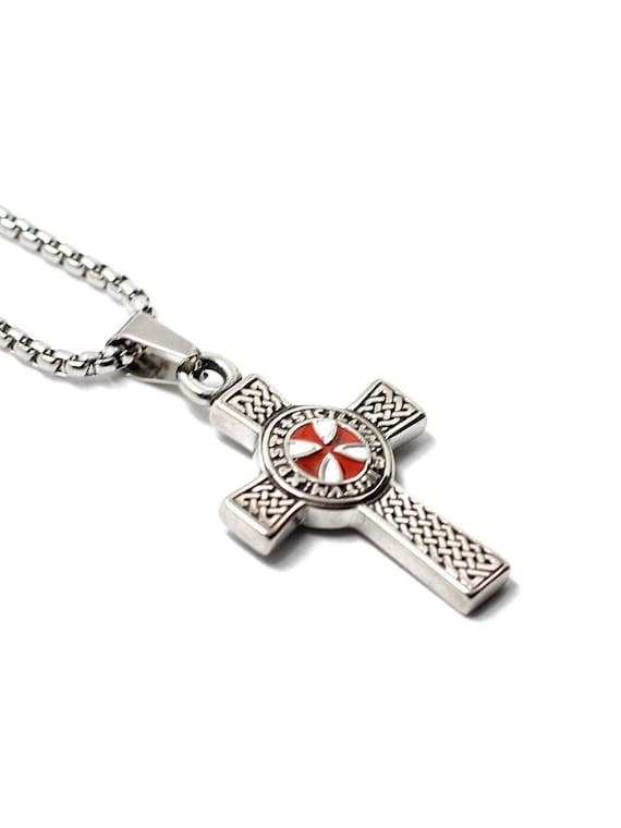 Cross Necklace - Templar Necklace - Christian Necklace - Biker Necklace - Knight Templar