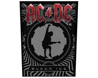 AC/DC - écusson arrière acdc - acdc Black Ice - écusson arrière Black Ice - écusson arrière en métal - dos noir - RockoffTrade