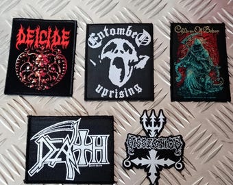 Death Metal Aufnäher - Lot von 5 Death Metal Aufnähern - Death - Dissection - Deicide - Children of Bodom - Entombed - RockoffTrade
