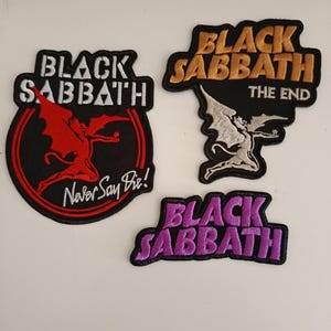 black sabbath - Lot of 3 Black Sabbath Patches - Never say Die - Black Sabbath The End - RockoffTrade