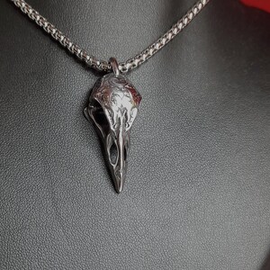 Korphalsband - Korpskallehalsband - Litet Korpskallehalsband - Bikerhalsband - Muninn - Gotiskt halsband bild 4