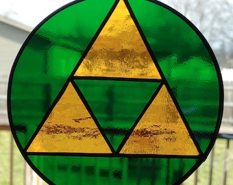 Tri-Force Stained Glass Suncatcher (Made to order)