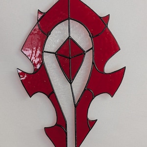 WOW - Horde Fan Art Stained Glass Suncatcher (Made to order)