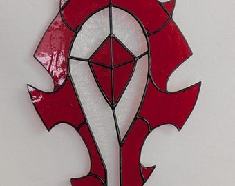 WOW - Horde Fan Art Stained Glass Suncatcher (Made to order)