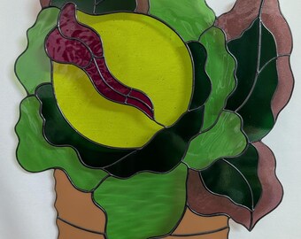Man Eating Plant Stained Glass