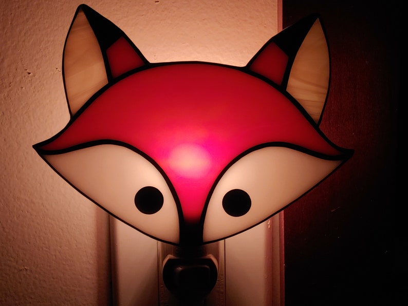 Stained Glass Fox Night Light