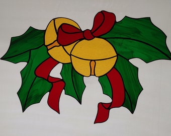 Jingle Bells Stained Glass Suncatcher (Made to order)