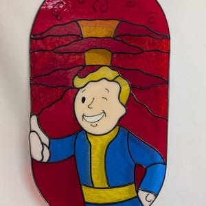 Atomic Bomb Boy Stained Glass - Fan Art (Made to order)