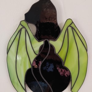 Cat Bat Stained Glass Suncatcher (Made to order)
