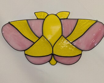 Stained Glass Rosy Maple Moth - Etsy
