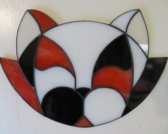 Calico Cat Stained Glass Suncatcher (Made to order)