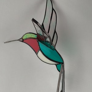 Stained Glass 3D Hummingbird Suncatcher (Made to order)
